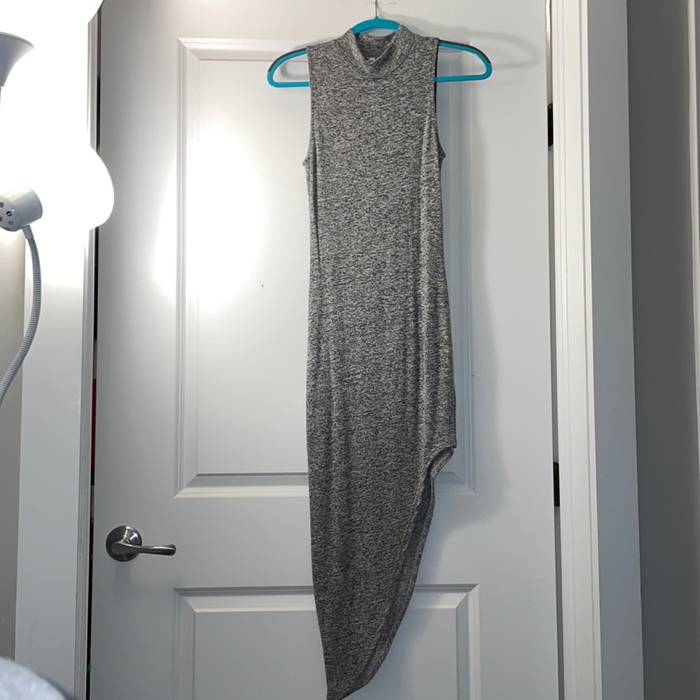 A+ Ellen Gray Sleeveless Asymmetrical Dress